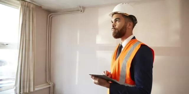 man checking energy efficiency