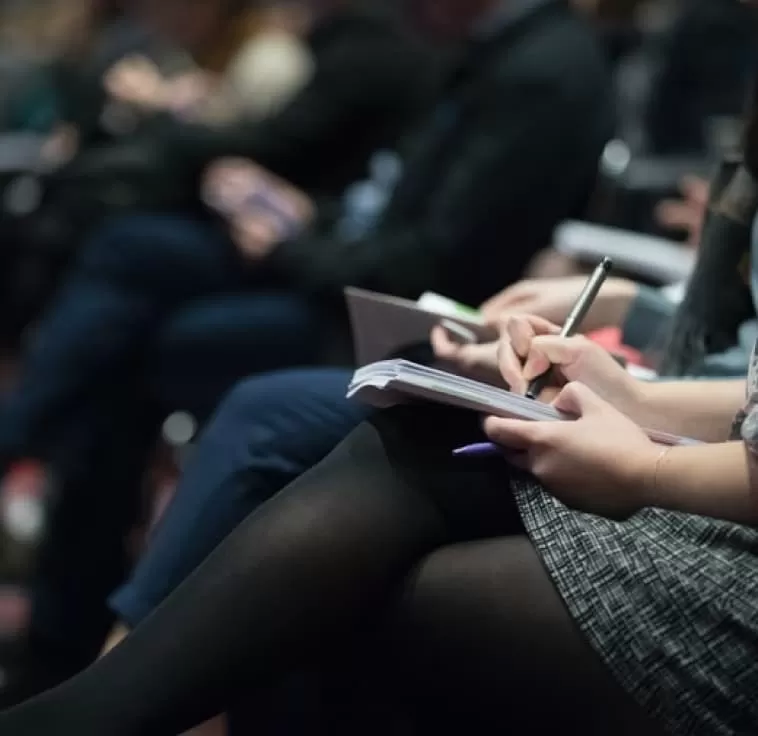 students at energy course taking notes