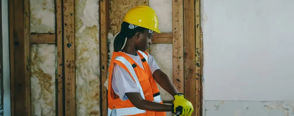 ECO4 or GBIS worker installing insulation