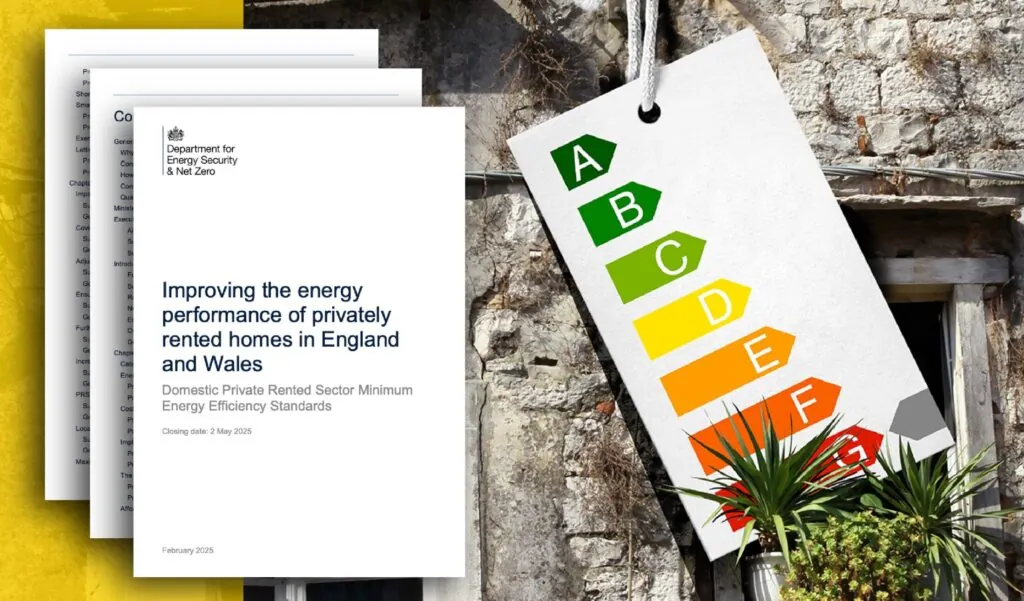 MEES Consultation showed over a house with energy rating attached