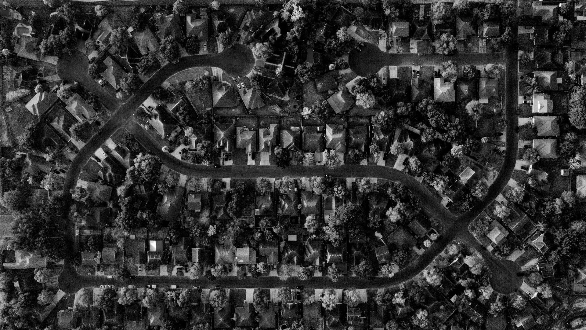 Birdeye View Of UK Houses Suburban Neighbourhood
