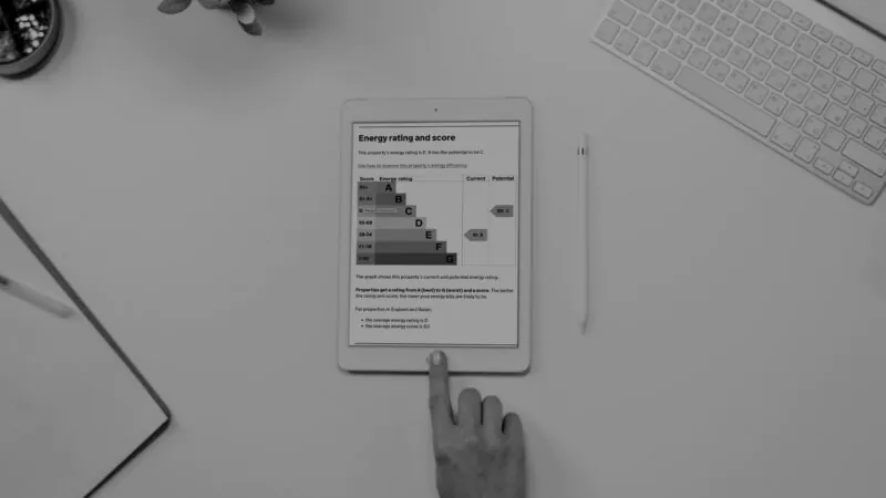 energy performance certificate (epc) on ipad