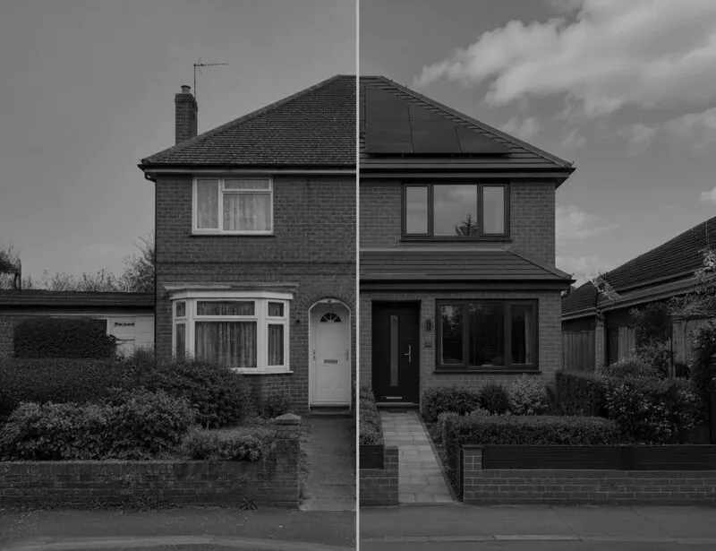 Before a dafter of a house which has undergone retrofit improvements